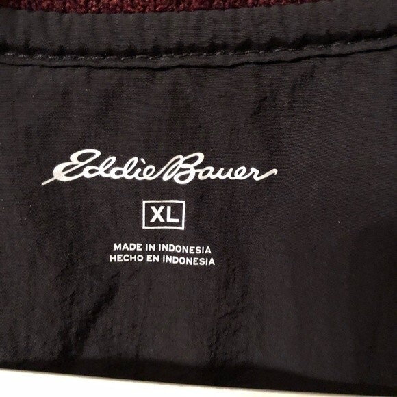 EDDIE BAUER MENS SIZE XL CONVECTOR 1/2 ZIP BURGUNDY PULLOVER SWEATER - Picture 8 of 9